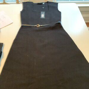 Ellie Tahari black belted dress